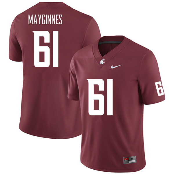 Washington State Cougars #61 Hunter Mayginnes College Football Jerseys Sale-Crimson